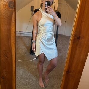 Size XS/2 champagne halter neck mini dress